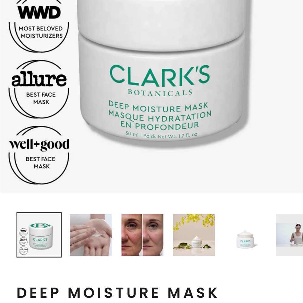 Brand new in Box Clarks Deep Moisture Mask - White
